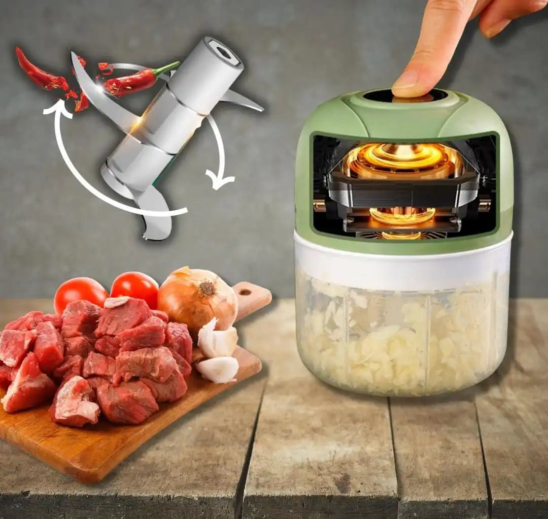 . Recarregável USB - 250mlMini Processador Triturador Elétrico 3 Laminas