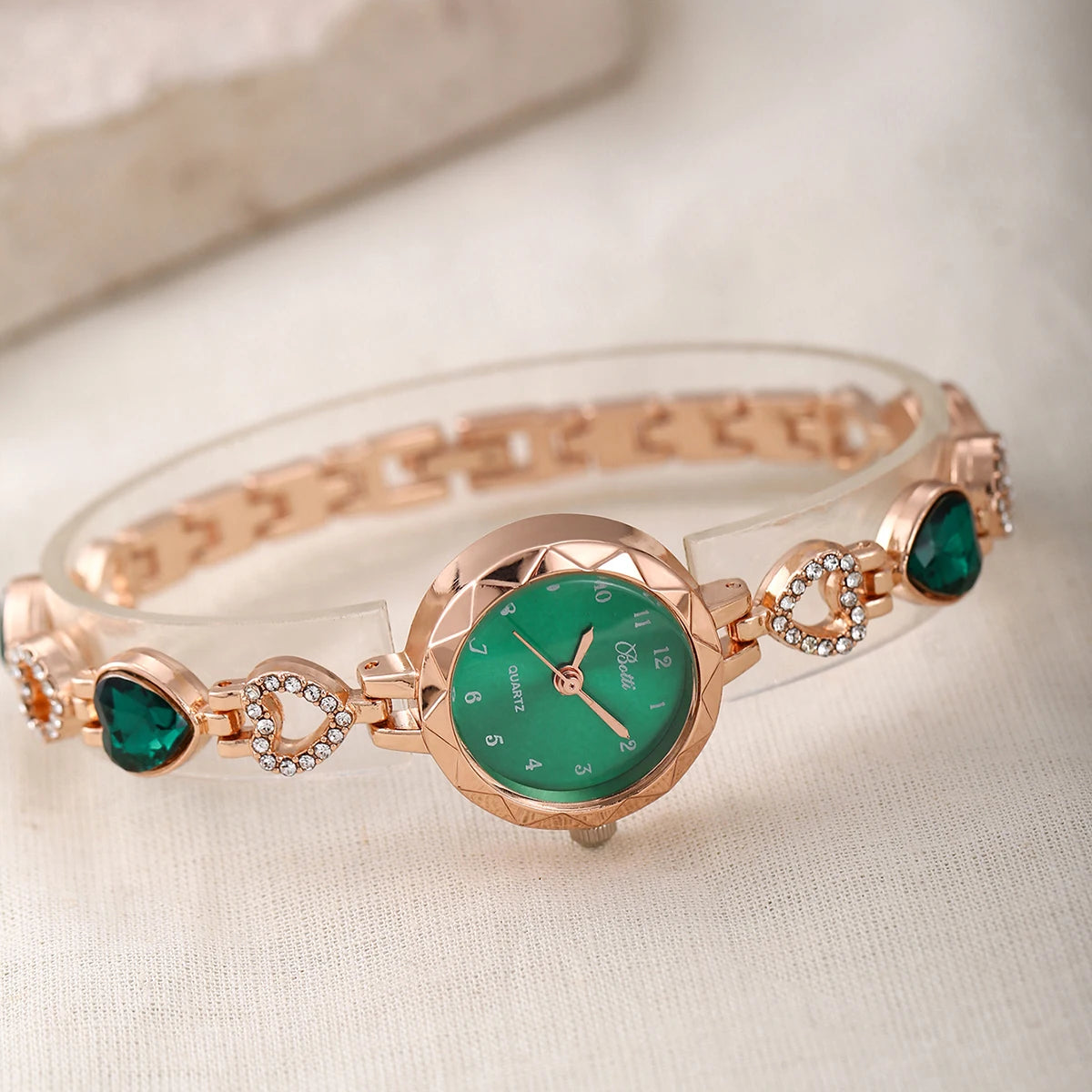 Relógio feminino com design fino e elegante, mostrador redondo pequeno, relógio de quartzo + amor joias, conjunto de 3 peças.