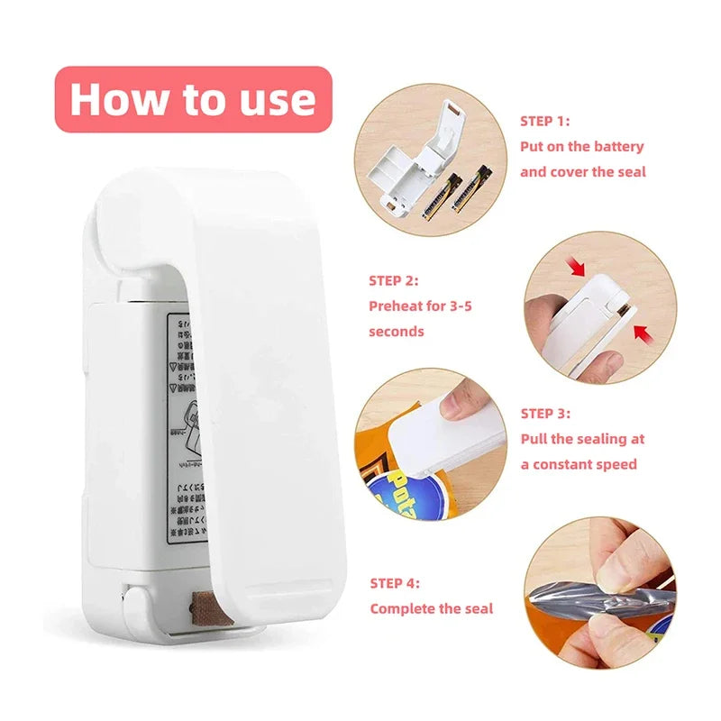 Mini Máquina de Selagem para Embalagens - Proteja sua família de contaminação por insetos (baratas nojentas, formigas e outros), e prejuízos por perda das sobras de produtos!
