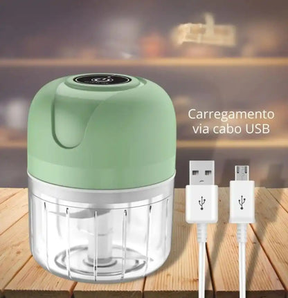 .  Recarregável USB - 250mlMini Processador Triturador Elétrico 3 Laminas