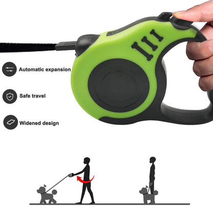 Coleira extensiva automática retrátil para cães. (3/5M). Seu cão andando livremente sob seu controle.