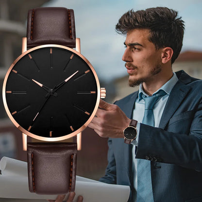 Relógios Quartz de luxo para Homens,  Pulseira de Couro. Classe, luxo  e bom gosto nesse produto.