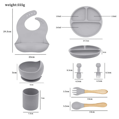 Prato de silicone Infantil anti-desperdício de alimentos! Bonito, prático e seguro!