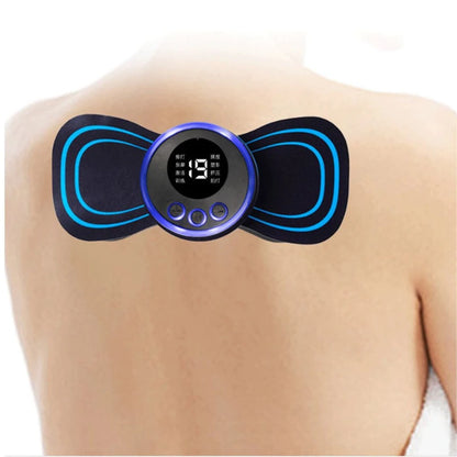 Ems Portable Cervical Massager with Remote Control Electric Massage Stimulator and Back Adjustable Massage Tool