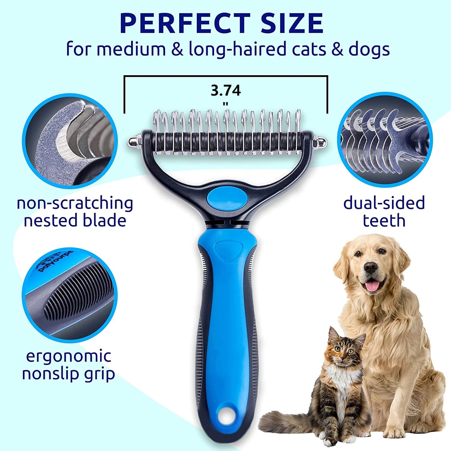 Escova removedora de excesso e emaranhado de pelos - Para todo pai de pet!