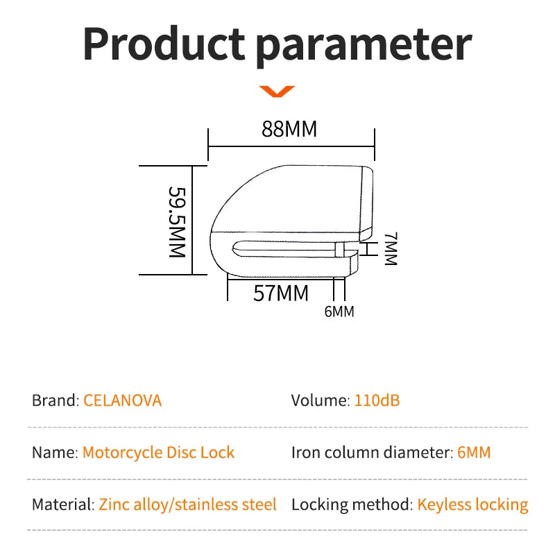 Alarm Disc lock _  Super alarme de segurança - Proteção para seu patrimônio.  Moto ou Byke.