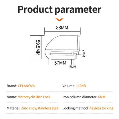 Alarm Disc lock _  Super alarme de segurança - Proteção para seu patrimônio.  Moto ou Byke.