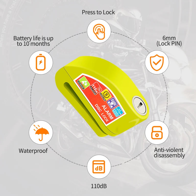 Alarm Disc lock _  Super alarme de segurança - Proteção para seu patrimônio.  Moto ou Byke.