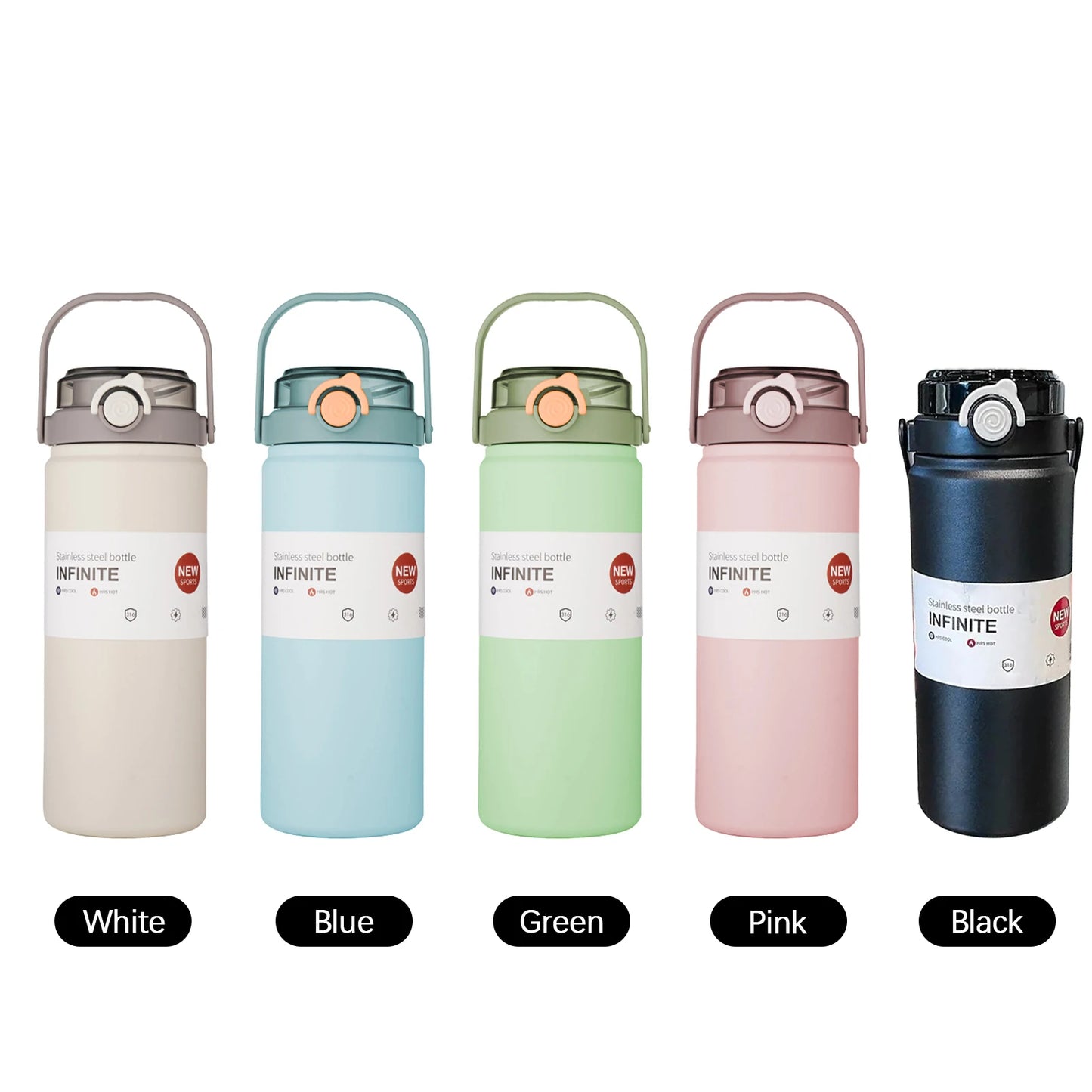 Large Capacity Thermos Bottle with Straw Stainless Steel Thermal Water Bottle Keep Cold Hot Thermos Cup Portable Vacuum Flask