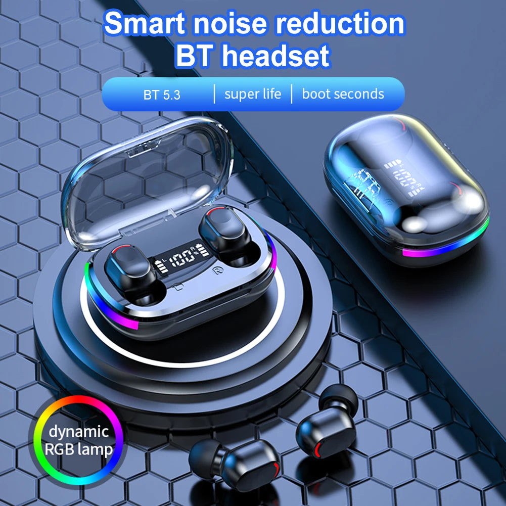 K10 Wireless Earbuds LED Digital Display Touch Control Gaming Sport Headphone Bluetooth-Compatible 5.3 Stereo Earphones