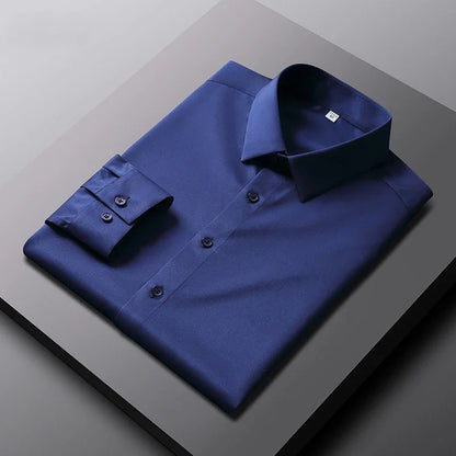 Camisa social elegante com design moderno. Você muito bem na fita.