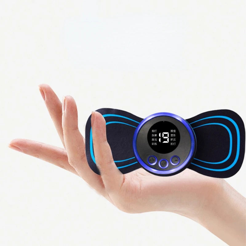 Ems Portable Cervical Massager with Remote Control Electric Massage Stimulator and Back Adjustable Massage Tool