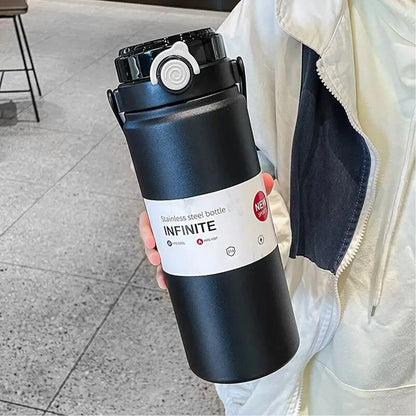 Large Capacity Thermos Bottle with Straw Stainless Steel Thermal Water Bottle Keep Cold Hot Thermos Cup Portable Vacuum Flask